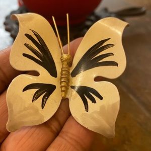 Vintage Enamel Painted Butterfly Brooch